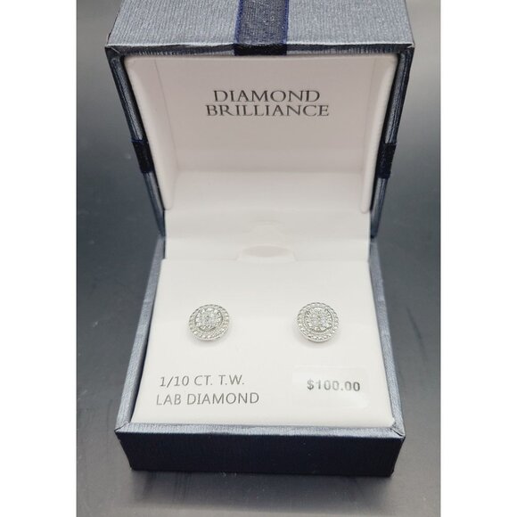 Diamond Brilliance 1/10 Ct. T.W. Lab Diamond Stud Earrings In Gift Box - Picture 1 of 9